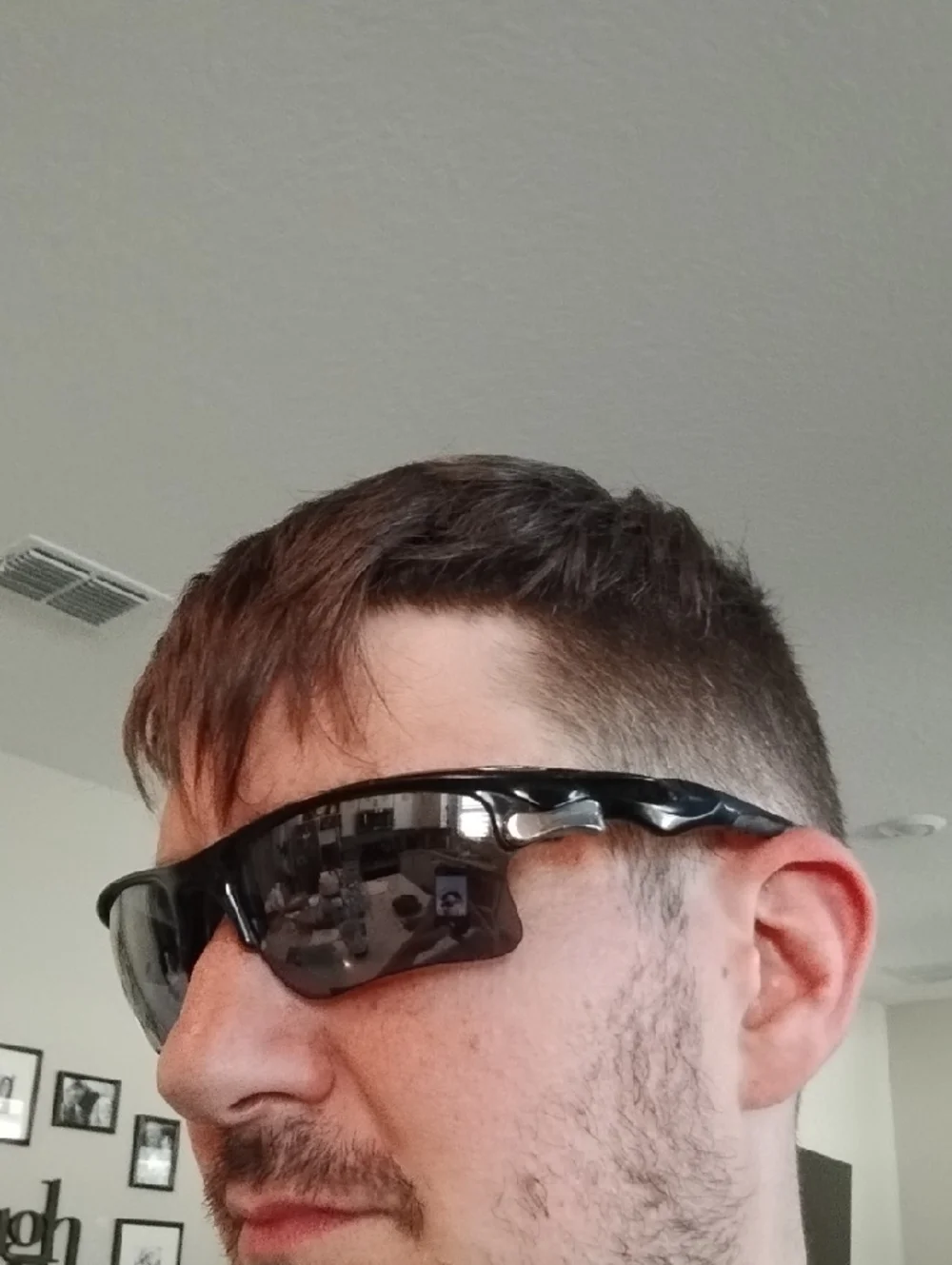 Oakley Black Frame Sunglasses with Gray And Orange Lenses